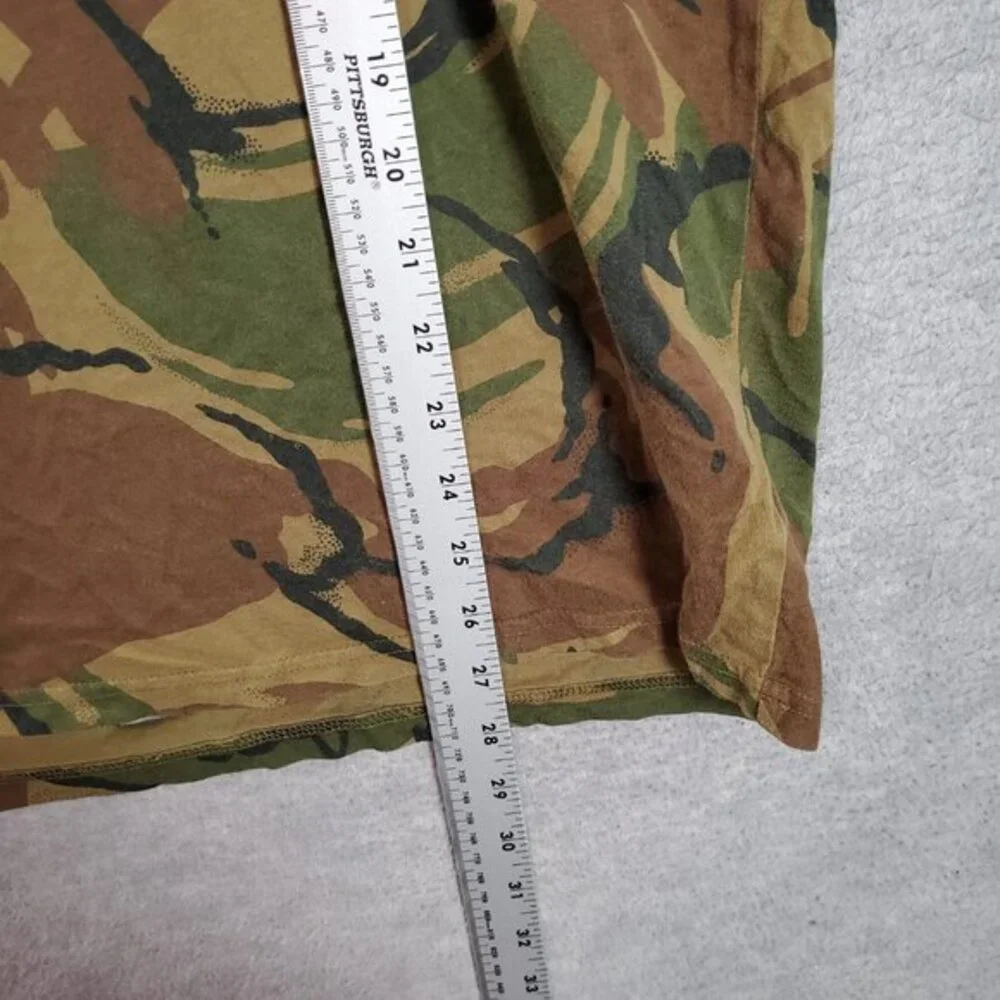 Polo Ralph Lauren Men Shirt Large Green Camo Hooded Custom‎ Cutoff READ
